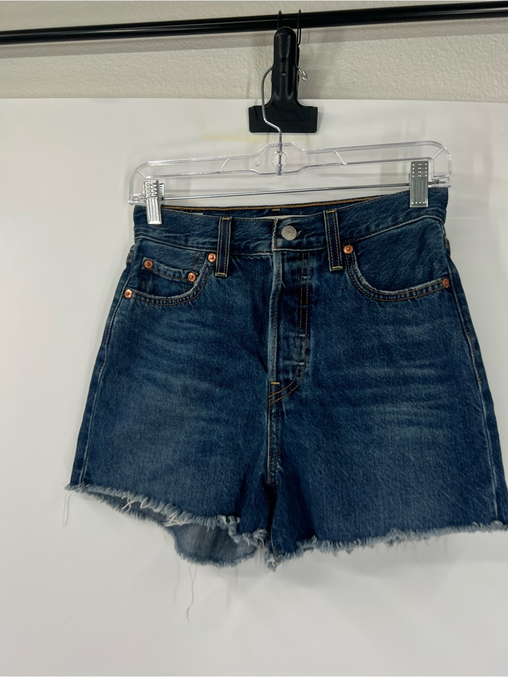 Levi’s Ribcage Button Fly Denim Shorts High Rise - Picture 2 of 8